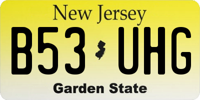 NJ license plate B53UHG