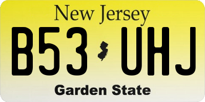 NJ license plate B53UHJ