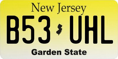 NJ license plate B53UHL