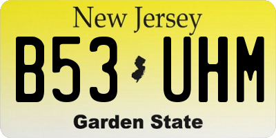 NJ license plate B53UHM