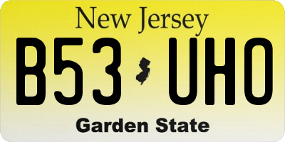 NJ license plate B53UHO