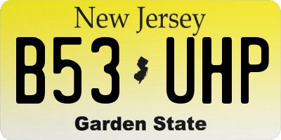 NJ license plate B53UHP
