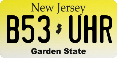 NJ license plate B53UHR
