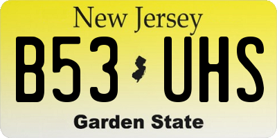 NJ license plate B53UHS