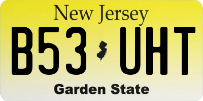 NJ license plate B53UHT