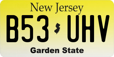 NJ license plate B53UHV