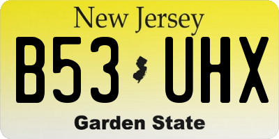 NJ license plate B53UHX