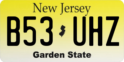 NJ license plate B53UHZ