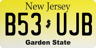 NJ license plate B53UJB