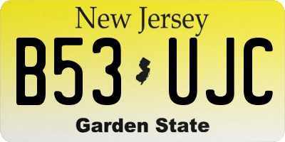NJ license plate B53UJC