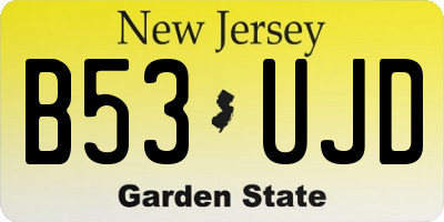 NJ license plate B53UJD