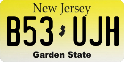 NJ license plate B53UJH