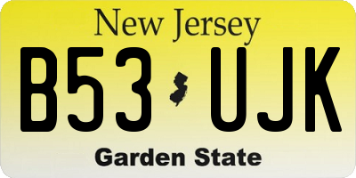 NJ license plate B53UJK