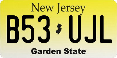 NJ license plate B53UJL