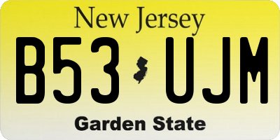 NJ license plate B53UJM