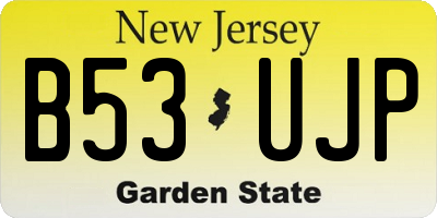NJ license plate B53UJP