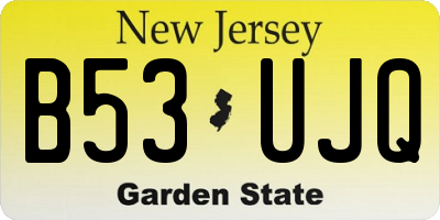 NJ license plate B53UJQ