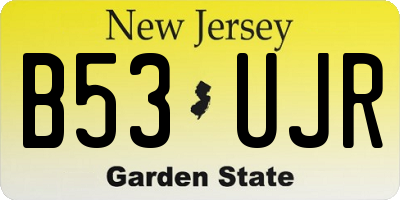 NJ license plate B53UJR