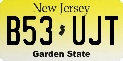 NJ license plate B53UJT