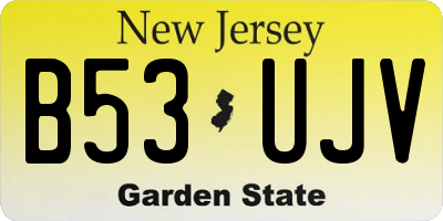 NJ license plate B53UJV