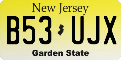 NJ license plate B53UJX