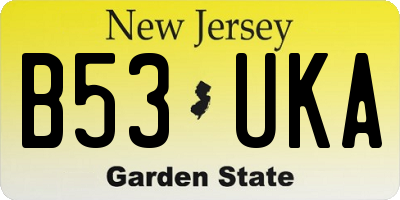 NJ license plate B53UKA