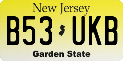 NJ license plate B53UKB