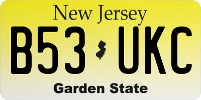NJ license plate B53UKC