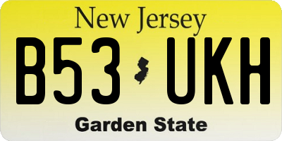 NJ license plate B53UKH