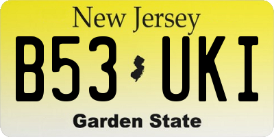 NJ license plate B53UKI