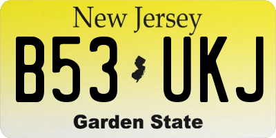 NJ license plate B53UKJ
