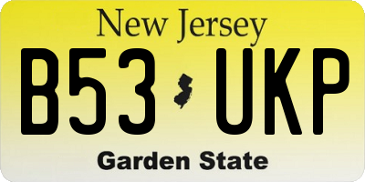 NJ license plate B53UKP