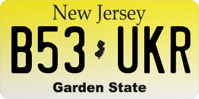 NJ license plate B53UKR