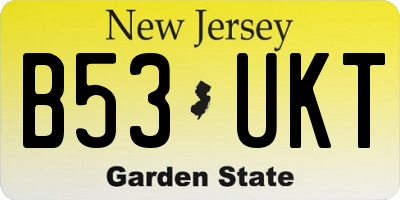 NJ license plate B53UKT