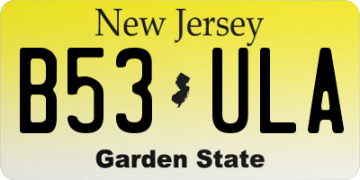 NJ license plate B53ULA