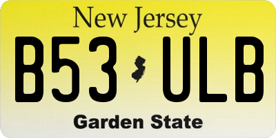 NJ license plate B53ULB