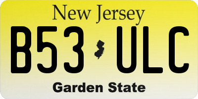 NJ license plate B53ULC