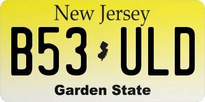 NJ license plate B53ULD