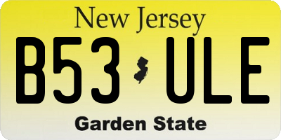 NJ license plate B53ULE