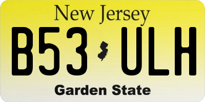 NJ license plate B53ULH