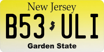 NJ license plate B53ULI