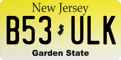NJ license plate B53ULK