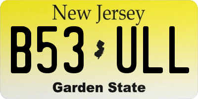 NJ license plate B53ULL