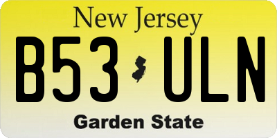 NJ license plate B53ULN