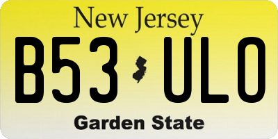 NJ license plate B53ULO