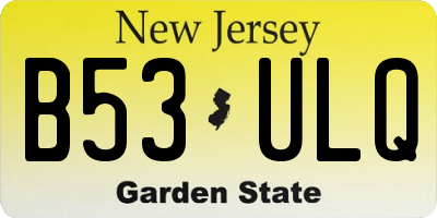 NJ license plate B53ULQ