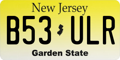 NJ license plate B53ULR