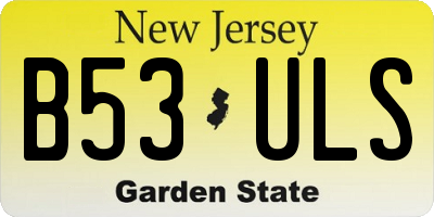 NJ license plate B53ULS