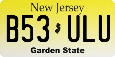 NJ license plate B53ULU