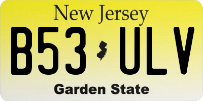 NJ license plate B53ULV
